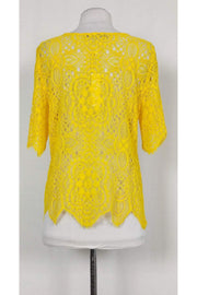 Current Boutique-Trina Turk - Yellow Lace Top Sz M