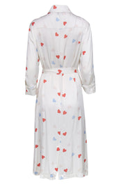 Current Boutique-Tucker - Cream Heart Print Button Down Sheath Dress Sz M