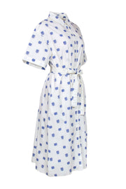 Current Boutique-Tucker - White "The Sarah Shirt Dress" w/ Crosshatch Print Sz L