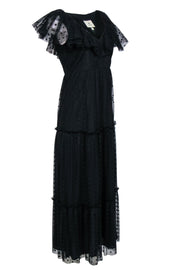 Current Boutique-Tuckernuck - Black Swiss Dot Tulle Maxi Dress w/ Ruffles Sz S