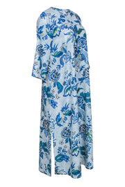 Current Boutique-Tuckernuck - Light Blue Floral Print "Jamie" Long Sleeve Maxi Dress Sz S