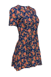 Current Boutique-Tularosa - Blue & Pink Floral Print Fit & Flare Dress Sz XS