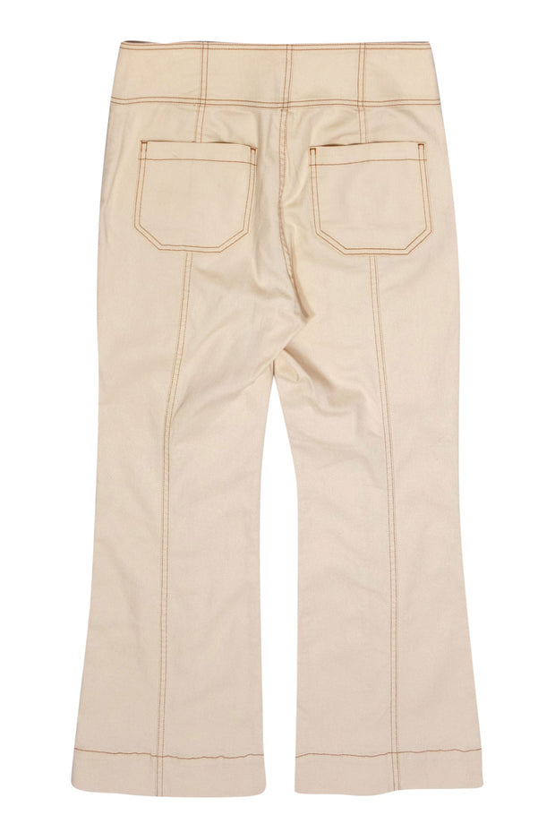 Current Boutique-Ulla Johnson - Cream High Waisted Wide Leg Button Fly Jeans Sz 10