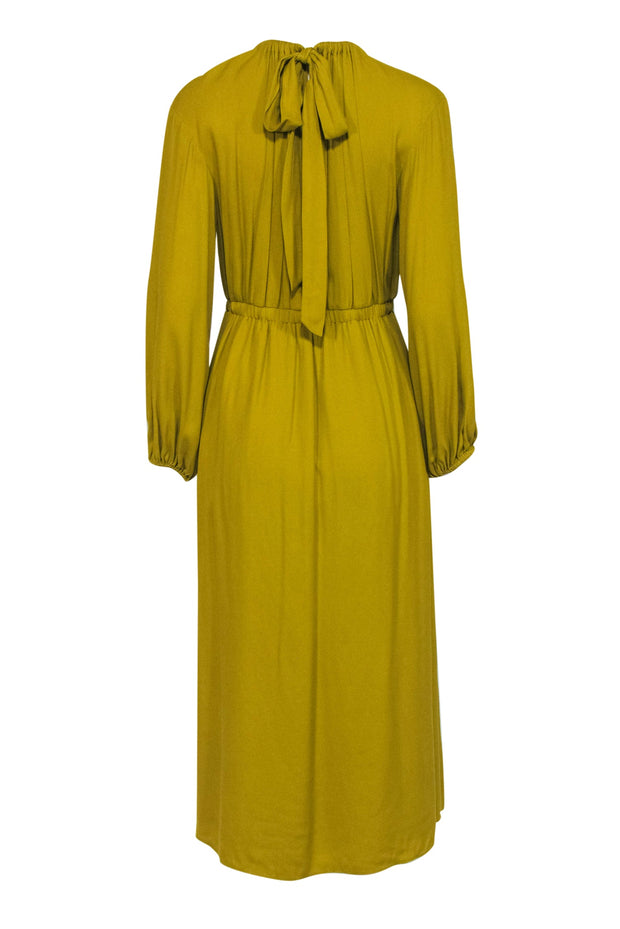 Current Boutique-Ulla Johnson - Mustard Draped Long Sleeve Maxi Dress w/ Ruffles Sz 8