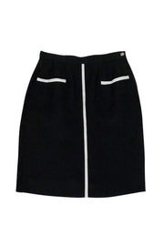 Current Boutique-Valentino - Black Linen Skirt Sz 6