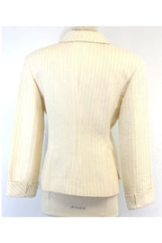 Current Boutique-Valentino - Cream Textured Silk & Cotton Jacket Sz 10