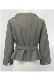 Current Boutique-Valentino - Herringbone Wool Belted Cropped Blazer Sz 10