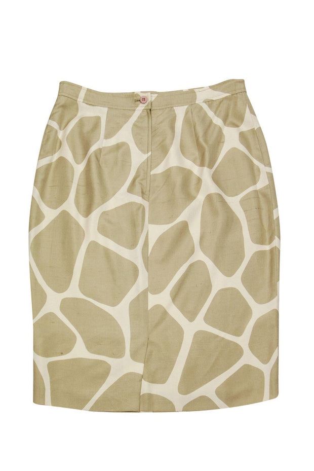 Current Boutique-Valentino Miss V - Beige & Tan Animal Print Skirt Sz 14