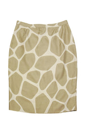 Current Boutique-Valentino Miss V - Beige & Tan Animal Print Skirt Sz 14