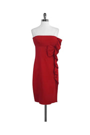 Current Boutique-Valentino - Red Strapless Ruffle Dress Sz 10