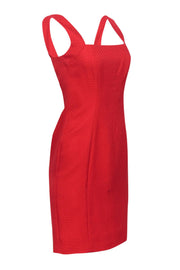 Current Boutique-Valentino - Red Woven Texture Sheath Dress Sz 4