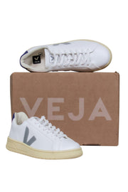 Current Boutique-Veja - White, Grey & Purple Lace-Up “Espalar” Platform Sneakers Sz 7