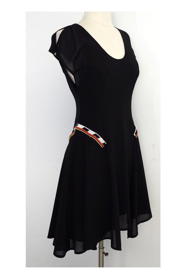 Current Boutique-Vena Cava - Black Beaded Short Sleeve Dress Sz XS