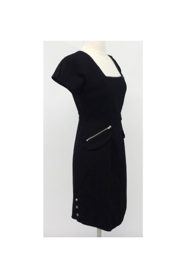 Current Boutique-Vena Cava - Black Wool Cap Sleeve Sheath Dress Sz 8