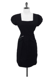 Current Boutique-Vena Cava - Black Wool Cap Sleeve Sheath Dress Sz 8