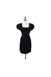 Current Boutique-Vena Cava - Black Wool Cap Sleeve Sheath Dress Sz 8