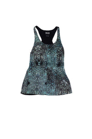 Current Boutique-Vena Cava - Blue & Black Abstract Print Silk Tank Sz 2