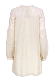 Current Boutique-Verb - Cream Paisley Embroidered & Crochet Shift Dress Sz M