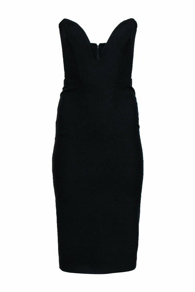 Current Boutique-Veronica Beard - Black Strapless Sweetheart Neckline Bodycon Dress Sz 2