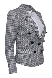 Current Boutique-Veronica Beard - Black, White, & Purple Houndstooth Print Blazer Size 00