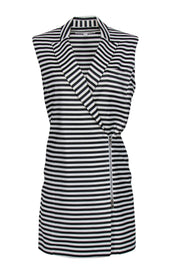 Current Boutique-Veronica Beard - Black & White Striped Blazer-Style Mini Dress Sz 6