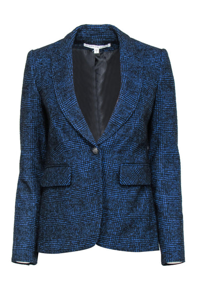 Current Boutique-Veronica Beard - Blue & Black Single Button Blazer Sz 2