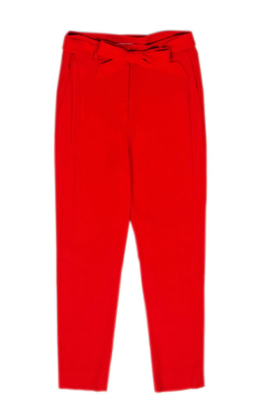 Current Boutique-Veronica Beard - Bright Red Skinny Belted Trousers Sz 4