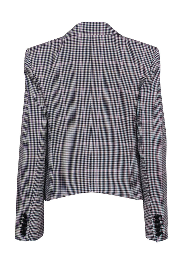 Current Boutique-Veronica Beard - Cream, Black & Light Pink Plaid "Diego Dickey" Blazer Sz 10