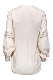 Current Boutique-Veronica Beard - Cream Blouse w/ Grommet Detail Sz 2