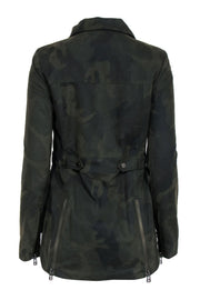 Current Boutique-Veronica Beard - Green Camo Utility Jacket w/ Funnel Collar Sz 2