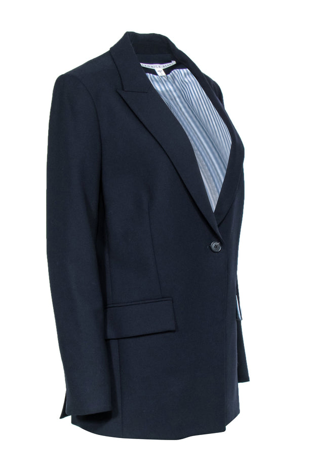 Current Boutique-Veronica Beard - Navy Single Button "Dickey" Blazer Sz 10