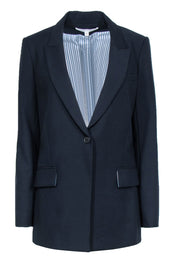 Current Boutique-Veronica Beard - Navy Single Button "Dickey" Blazer Sz 10