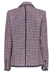 Current Boutique-Veronica Beard - Pink Tweed Double Breasted Blazer Sz 12