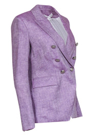 Current Boutique-Veronica Beard - Purple Herringbone Double Breasted "Miller Dickey" Blazer Sz 6