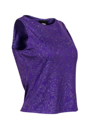 Current Boutique-Versace Jeans Couture - Purple Embellished Sparkling Tank Sz M