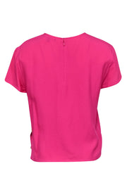 Current Boutique-Versus Versace - Hot Pink Cropped Tee w/ Golden Safety Pins Sz 6