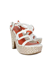 Current Boutique-Via Spiga - White Leather Platform Sandals Sz 8