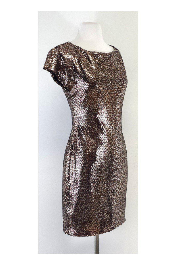 Current Boutique-Vicky Tiel - Sequin Cap Sleeve Bodycon Dress Sz 2