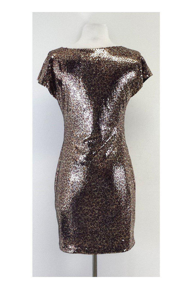 Current Boutique-Vicky Tiel - Sequin Cap Sleeve Bodycon Dress Sz 2