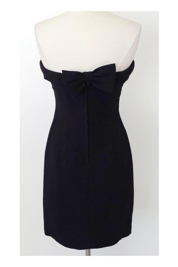 Current Boutique-Victor Costa - Black Strapless Bow Back Dress Sz 4