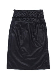 Current Boutique-Viktor & Rolf - Black Metallic Skirt w/ Woven Waist Sz 6