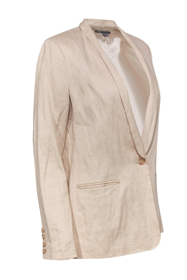 Current Boutique-Vince - Beige Long Linen Blend Blazer Sz 8