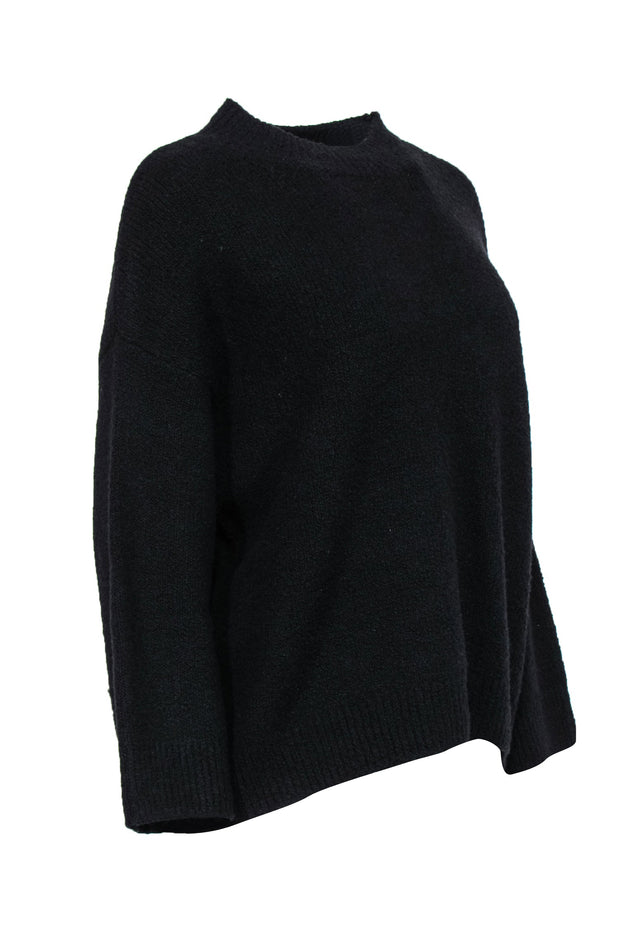 Current Boutique-Vince - Black Funnel Neck Wool Blend Sweater Sz S