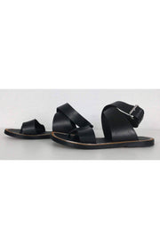 Current Boutique-Vince - Black Leather Ankle Strap Sandals Sz 6