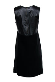 Current Boutique-Vince - Black Shift Dress w/ Leather Bust Sz 10