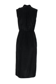 Current Boutique-Vince - Black Silk Draped Front Midi Dress Sz XS