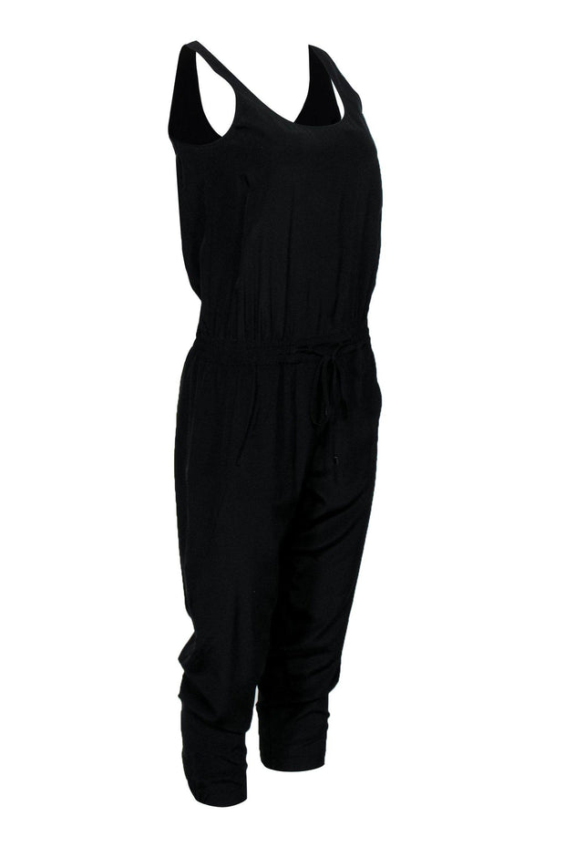 Current Boutique-Vince - Black Sleeveless Drawstring Waist Jumpsuit Sz 4