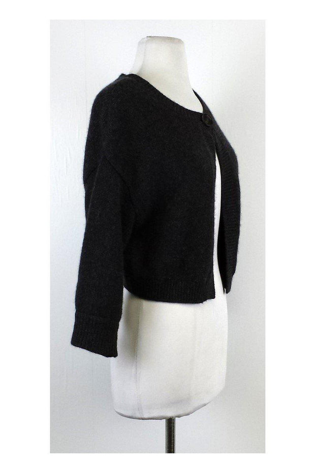 Current Boutique-Vince - Dark Grey Cropped Cashmere Cardigan Sz S