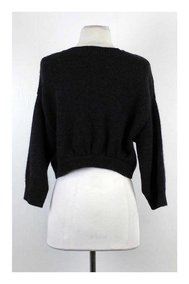 Current Boutique-Vince - Dark Grey Cropped Cashmere Cardigan Sz S