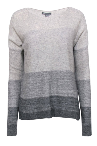 Current Boutique-Vince - Grey Ombre Cashmere Sweater Sz S